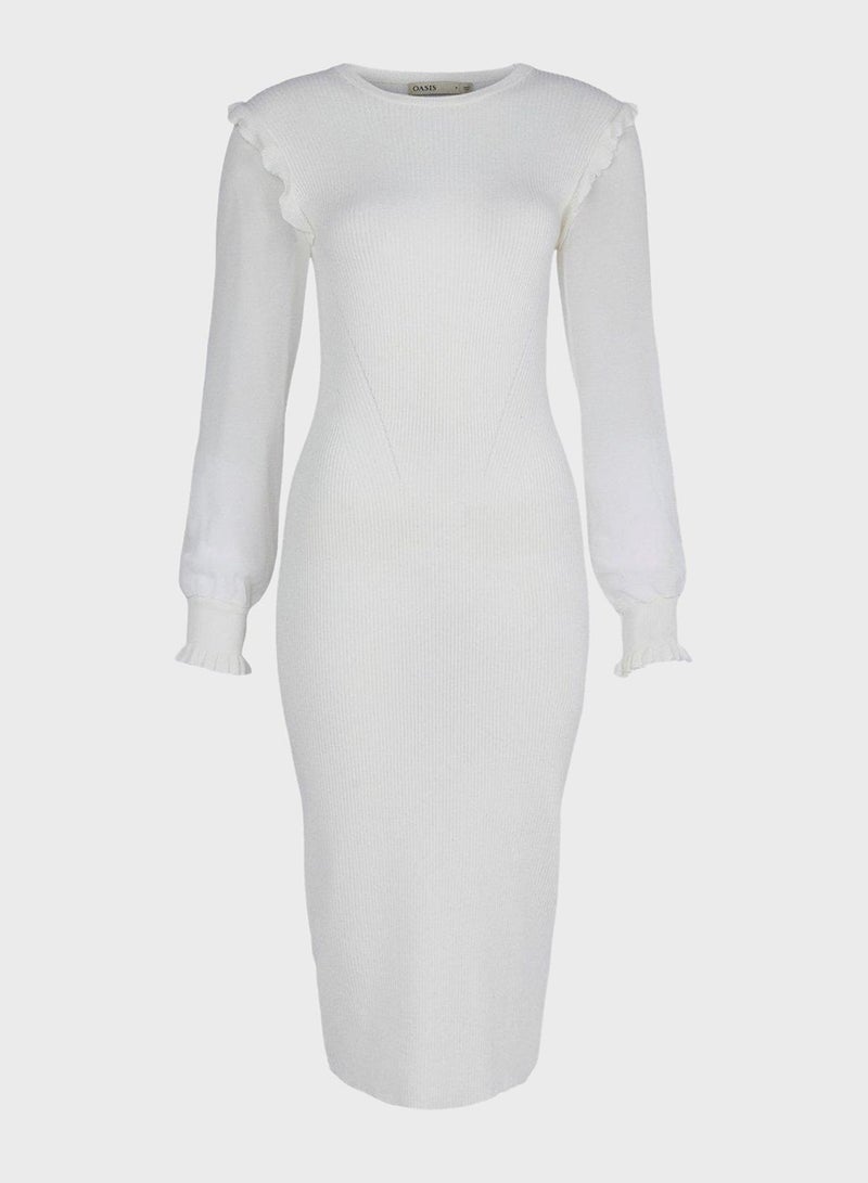 Oasis Ruffled Sleeve Knit Dress - Image 4