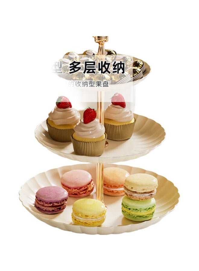 Yijuke [3-Tier] Luxury Fruit Tray, Living Room Coffee Table Snack Plate, Candy Dish, Dried Fruit And Snack Rack, Dessert Stand, Serving Tray - Image 1