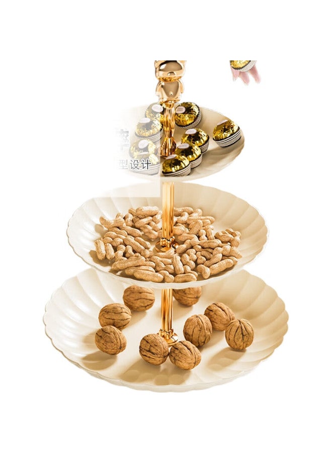 Yijuke [3-Tier] Luxury Fruit Tray, Living Room Coffee Table Snack Plate, Candy Dish, Dried Fruit And Snack Rack, Dessert Stand, Serving Tray - Image 2