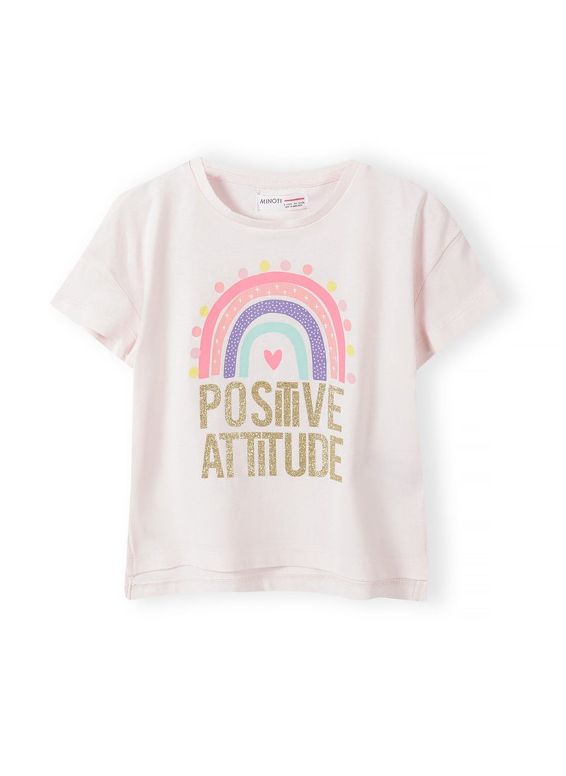 MINOTI Girls Short Sleeve T-Shirt with Front Print  - Image 1