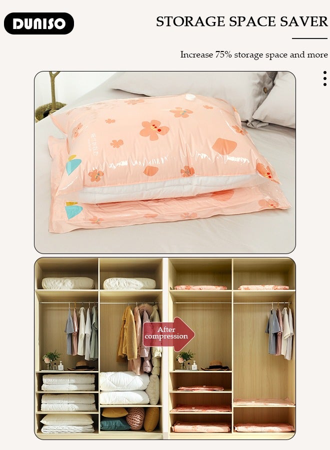 DUNISO 3PCS Vacuum Storage Bags,Vacuum Sealer Storage Bags with Electric Pump for Travel,  Multiple Sets of Space Saver Sealer Compression Bags, Reusable Compression Bags，Vacuum Bag for Blankets, Pillows, Clothes Storage - Image 5