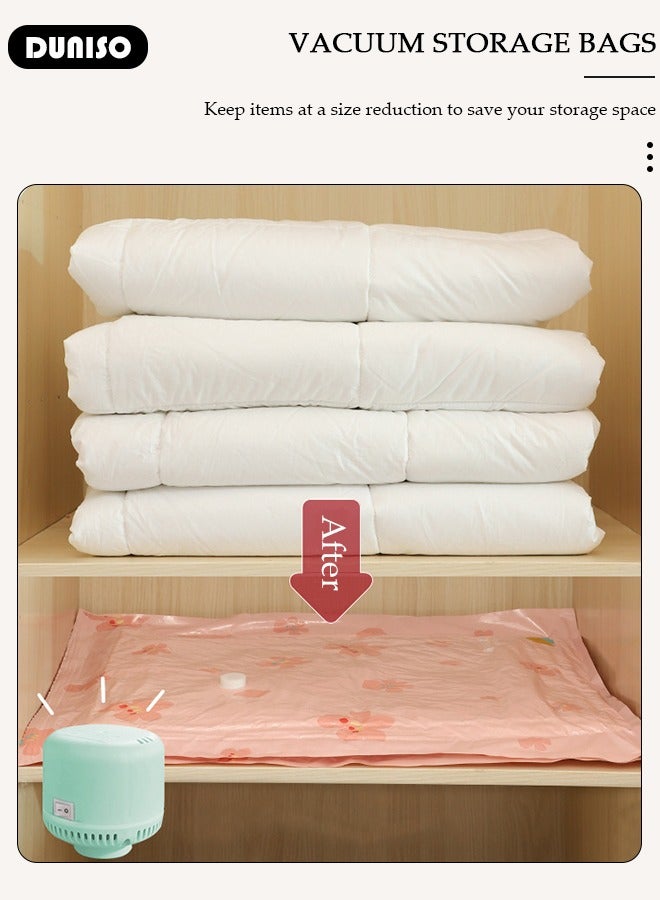 DUNISO 3PCS Vacuum Storage Bags,Vacuum Sealer Storage Bags with Electric Pump for Travel,  Multiple Sets of Space Saver Sealer Compression Bags, Reusable Compression Bags，Vacuum Bag for Blankets, Pillows, Clothes Storage - Image 3