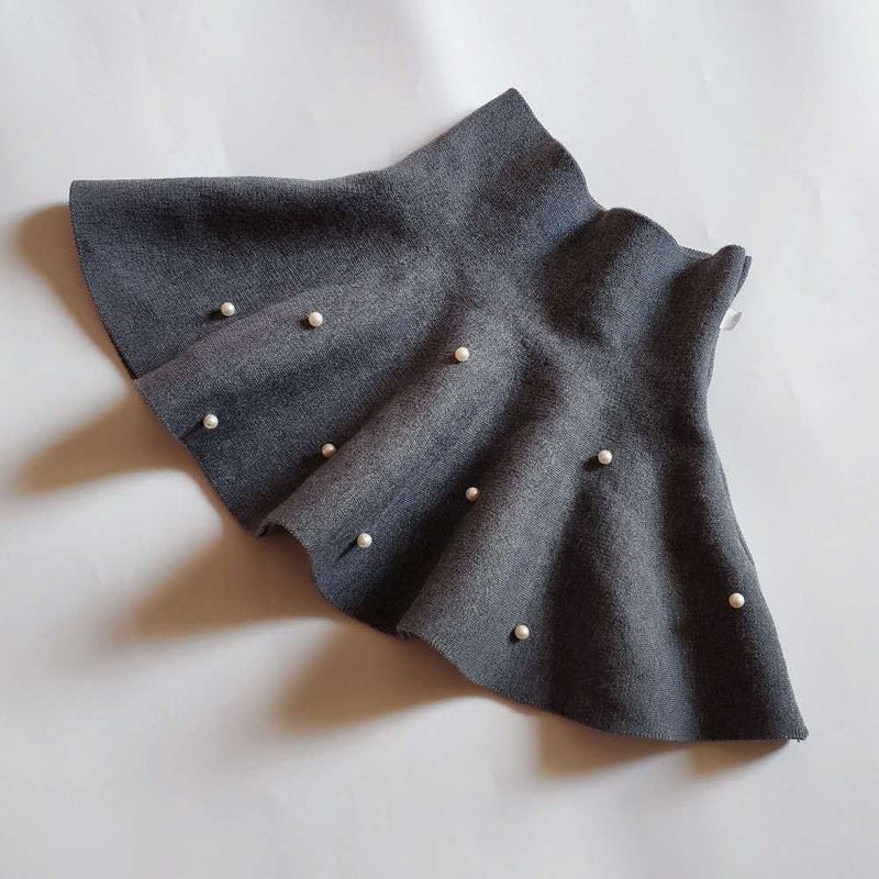 Girls Tulle Tutu Skirt 2024 Spring/Fall Korean Short Style Knitted Cute Gray gypsophila  - Image 1