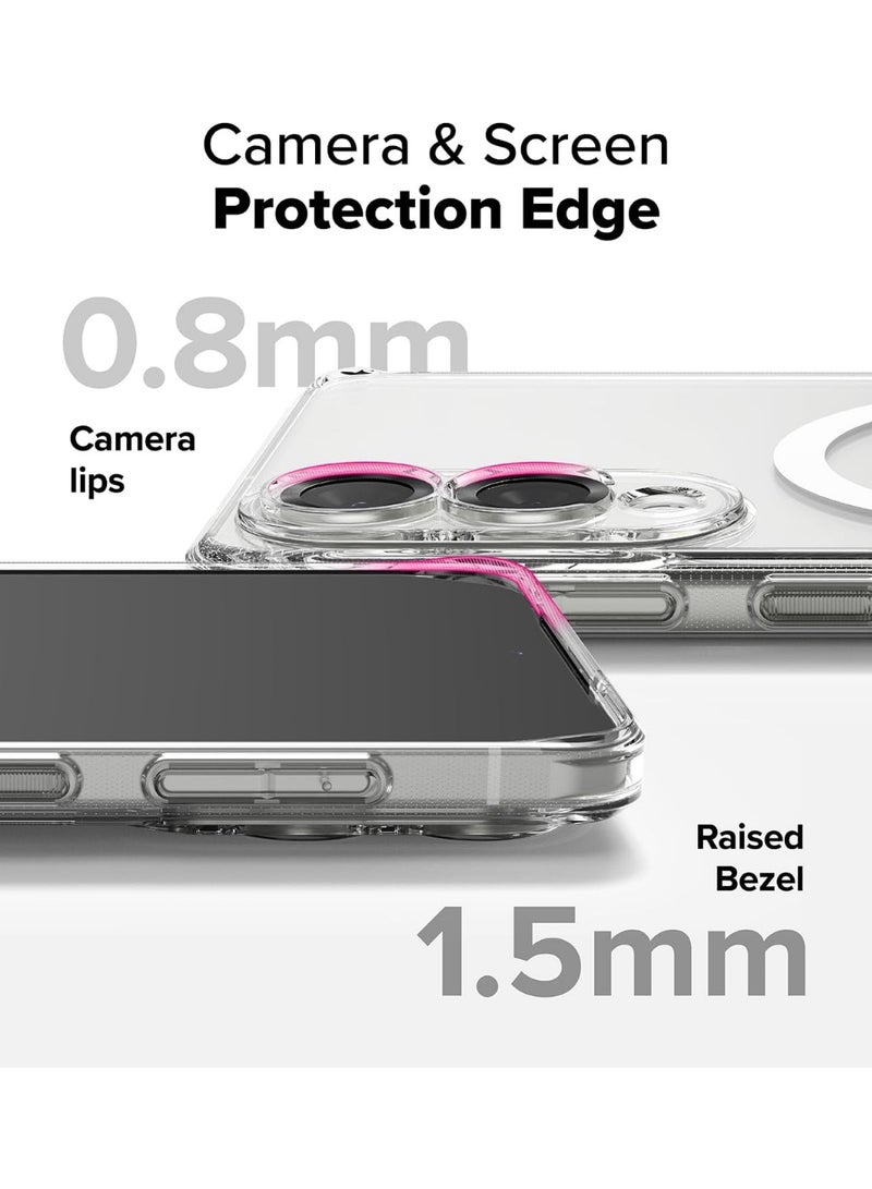 Samsung S25 Edge Magnetic Clear Case, Slim Transparent Design, MagSafe Compatible, Anti-Scratch Protective Cover - Image 3