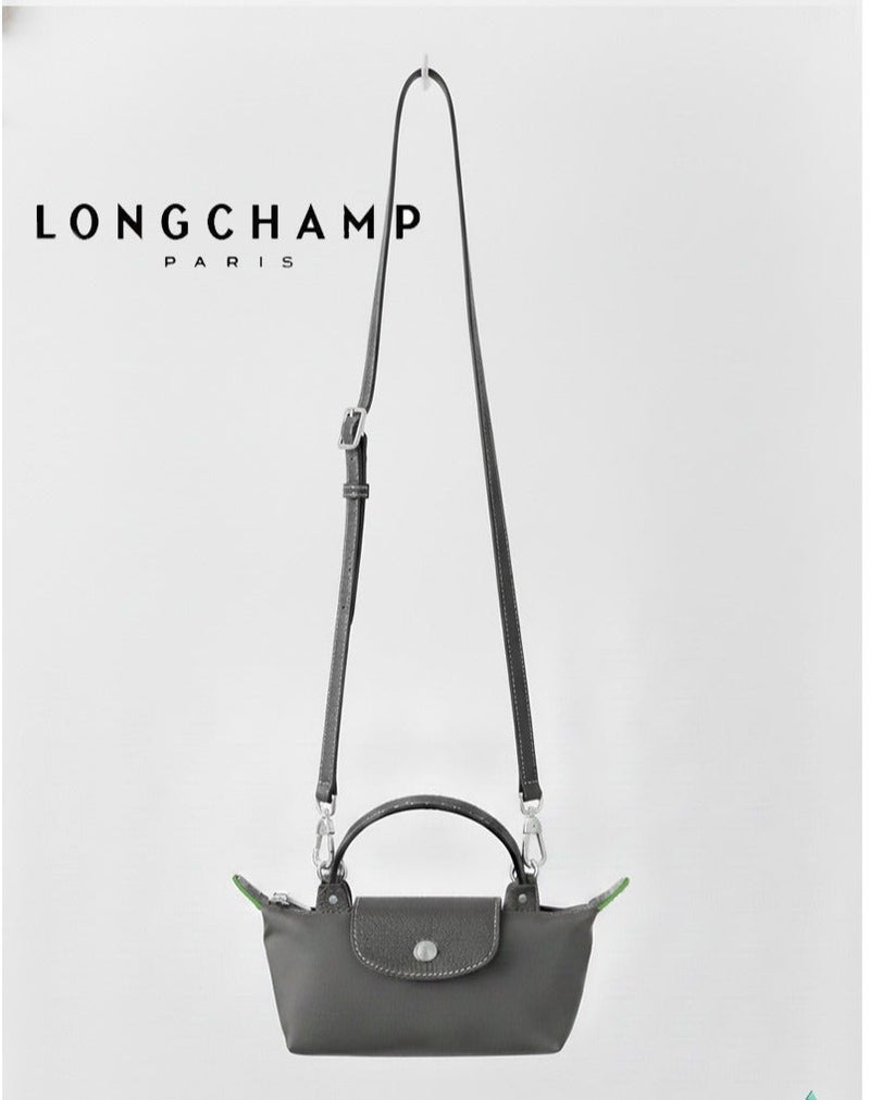 Longchamp French Longchamp Women's  fashion versatile mini makeup bag handbag shoulder bag handheld small bag Mini Graphite Grey - Image 1