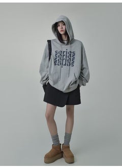Autumn/Winter Fleece-Lined Thickened Sweatshirt Jacket 500g American Style DL1608 Regular Thin P38 Fleece Special P43 Light gray plus velvet