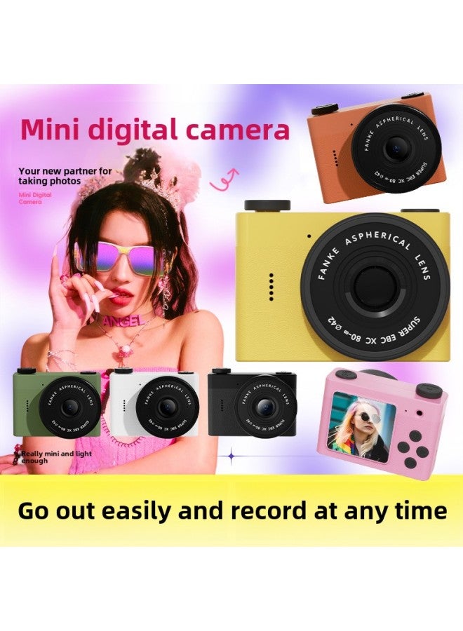 2024 Multi-function Student Camera Front And Rear Dual Camera Portable Pocket Camera Retro Mini Digital Camera-Color: +  + Sticker + Lanyard + Charging Cable - Image 1