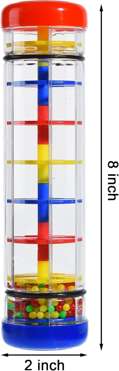 Mihey 2 Pack Rainmaker Rain Stick Toy 8 Inch Rainstick Musical Instrument for Babies Toddlers and Kids Sensory Developmental Shaker - Image 2