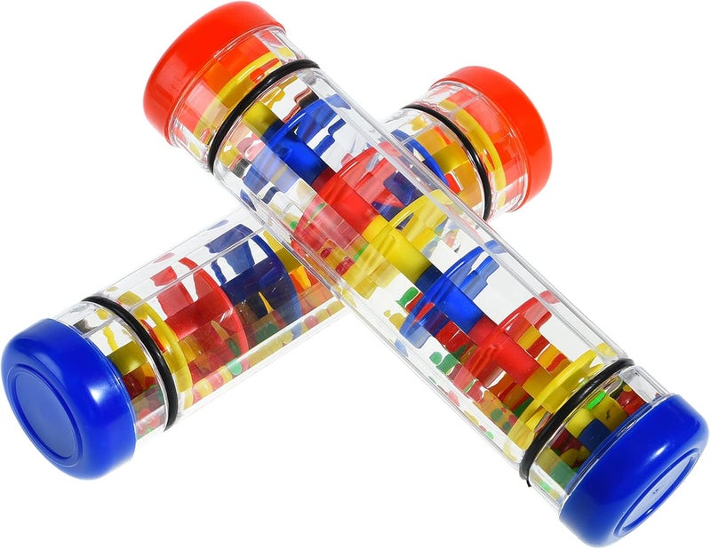 Mihey 2 Pack Rainmaker Rain Stick Toy 8 Inch Rainstick Musical Instrument for Babies Toddlers and Kids Sensory Developmental Shaker - Image 1