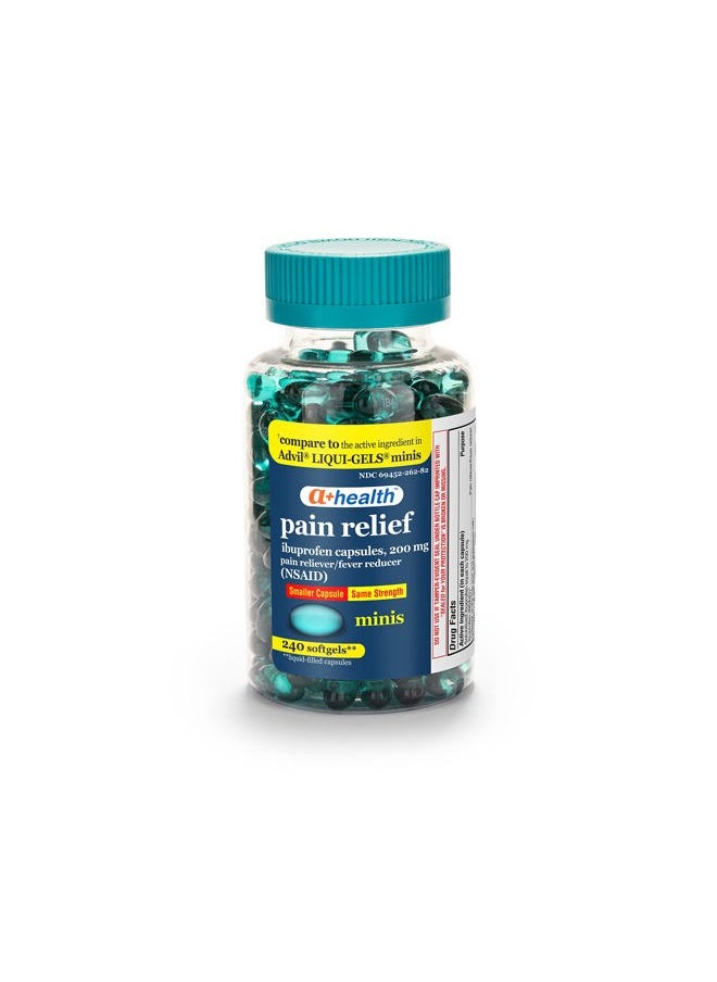 a+health Mini Ibuprofen 200 Mg Softgels, Pain Reliever/Fever Reducer (NSAID), Made in USA, 240 Count  - Image 1