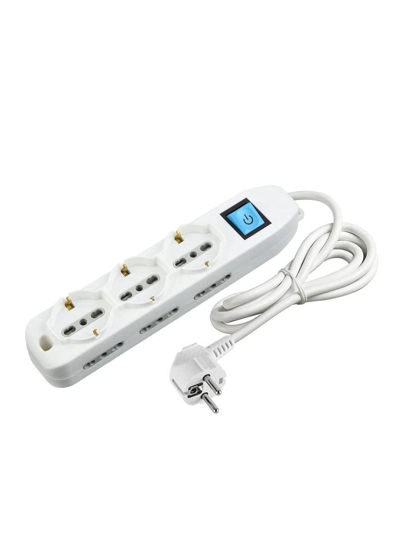 باور لوك اي لوك مشترك 9 مخرج بمفتاح 16 امبير أبيض - Image 1