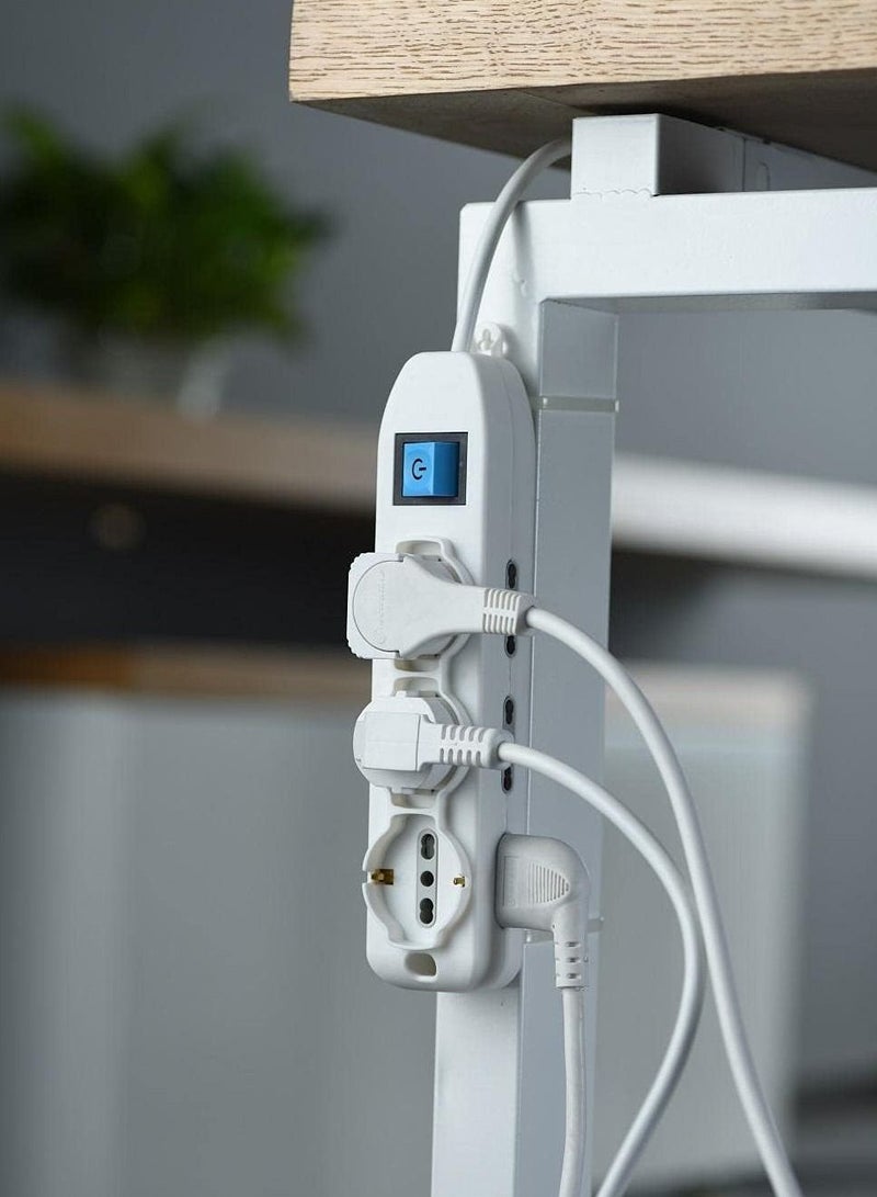 باور لوك اي لوك مشترك 9 مخرج بمفتاح 16 امبير أبيض - Image 4