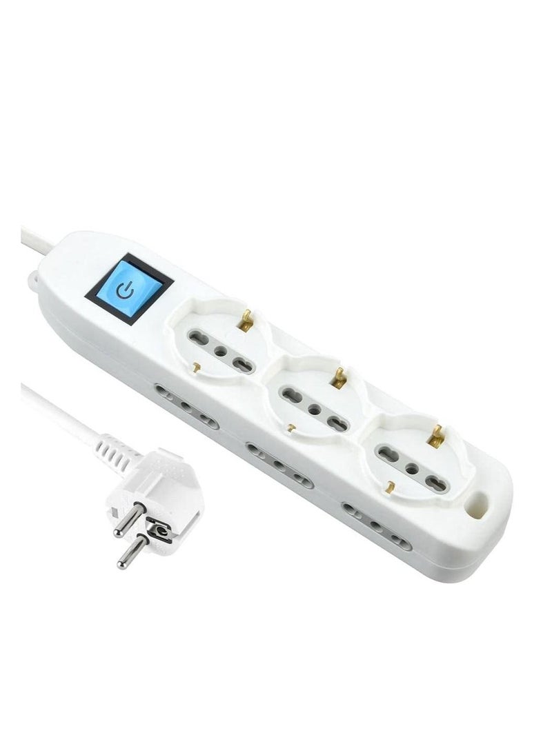 باور لوك اي لوك مشترك 9 مخرج بمفتاح 16 امبير أبيض - Image 2