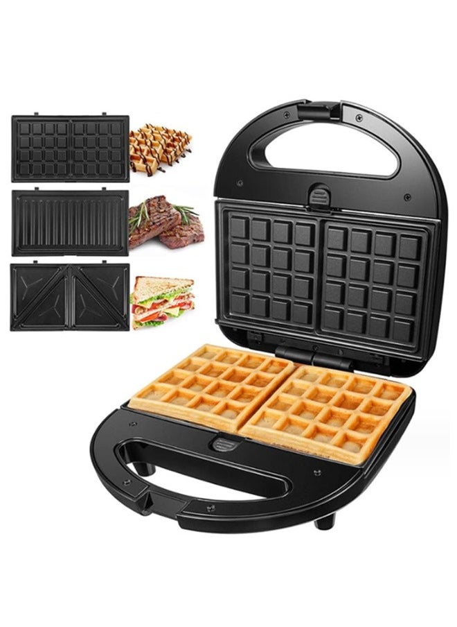 Generic - Sandwich Maker Waffle Maker,3 in 1 Toastie Maker with Non-Stick Detachable Plates,LED Indicator Lights, Anti-Skid Feet - Image 1