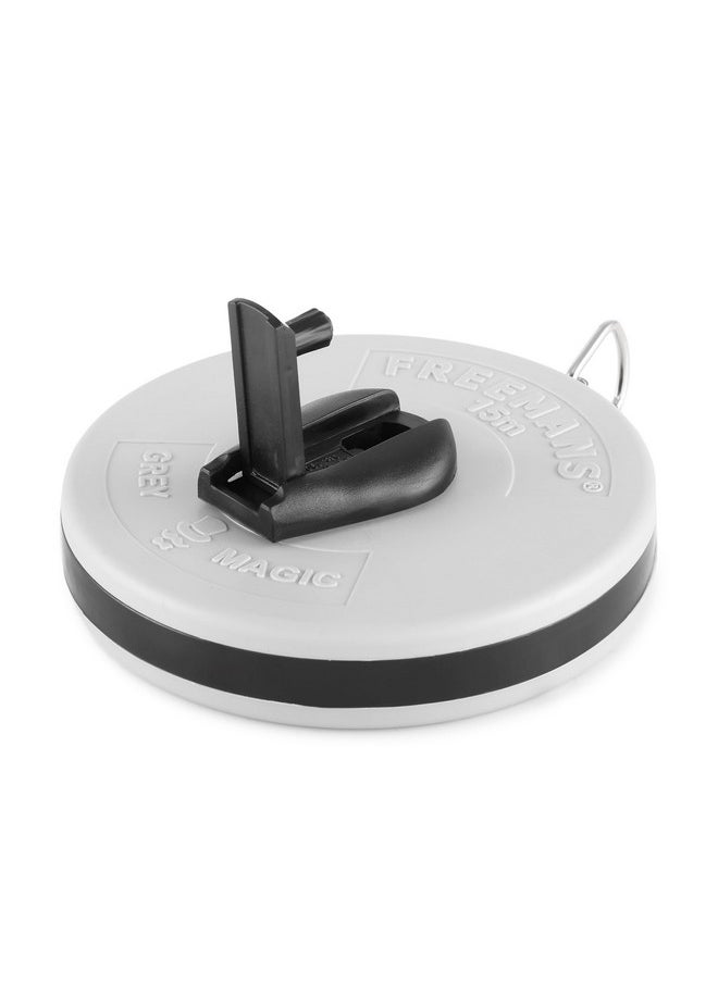FREEMANS FREEMANS FM15 Grey Magic Fibreglass Measuring Tape - 15m/50ft With Unbreakable ABS Case || Durable Winding Mechanism Handle and Steel End Hook || Grey Color  - Image 3