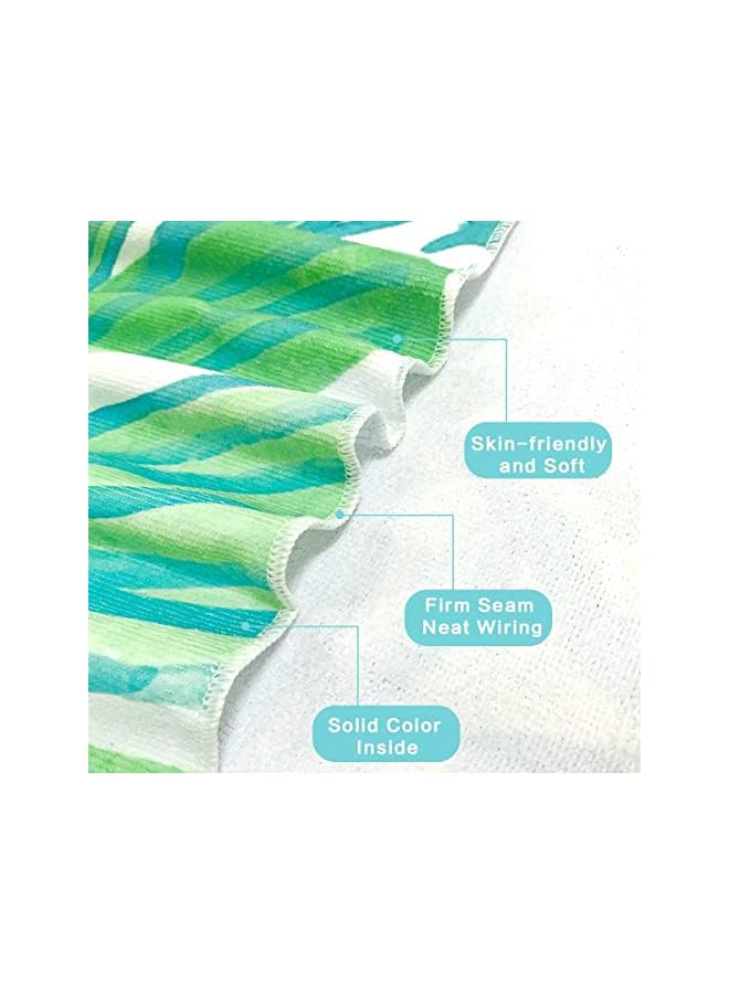 Zaboon Sand Free Beach Towel | Quick Fast Dry Super Absorbent Oversized Lightweight Big Large Towels Blanket Green Leaf Cool Swim Beach Towels For Travel Pool Swimming Bath Camping Adult Women Men - Image 3