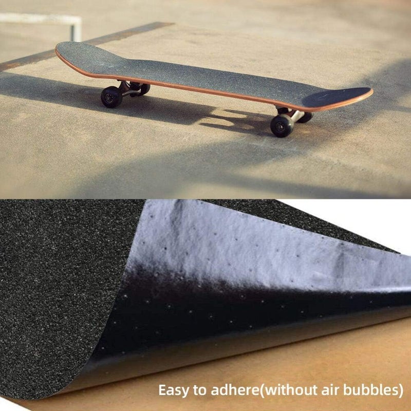 COSOOS Skateboard Grip Tape Sheet, 45.2x10.6 inch,Bubble Free, Waterproof, Scooter, Longboard Griptape, Grippy Sandpaper for Skateboard, Long Board, Stairs, Pedal, Pistol, Wheelchair Step,Deck(115x27cm) - Image 3