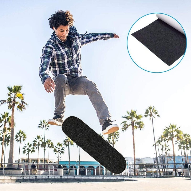 COSOOS Skateboard Grip Tape Sheet, 45.2x10.6 inch,Bubble Free, Waterproof, Scooter, Longboard Griptape, Grippy Sandpaper for Skateboard, Long Board, Stairs, Pedal, Pistol, Wheelchair Step,Deck(115x27cm) - Image 5