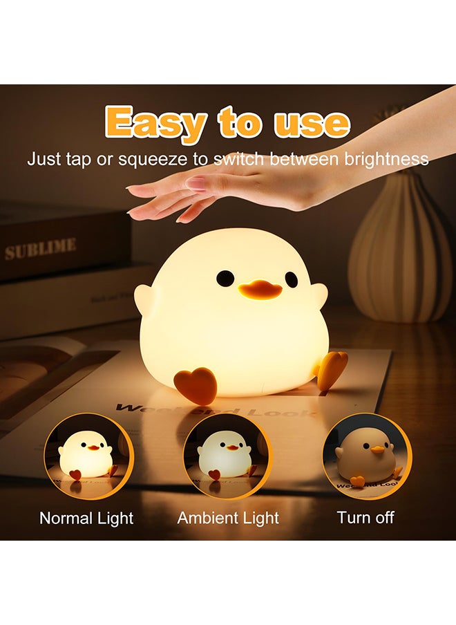 O Ozone Duck Night Light for Kids,Soft Silicone Cute Night Lamp for Kids Room,Touch Control Dimming,USB Rechargeable Portable Night Light  - Image 2