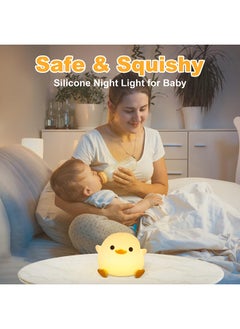 O Ozone Duck Night Light for Kids,Soft Silicone Cute Night Lamp for Kids Room,Touch Control Dimming,USB Rechargeable Portable Night Light  - Image 3