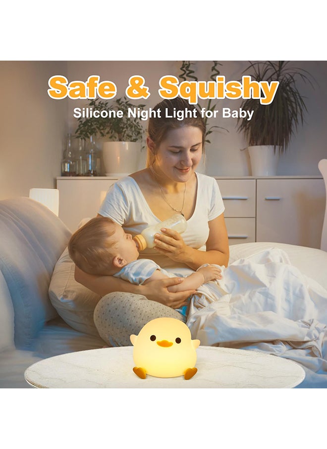 O Ozone Duck Night Light for Kids,Soft Silicone Cute Night Lamp for Kids Room,Touch Control Dimming,USB Rechargeable Portable Night Light  - Image 3