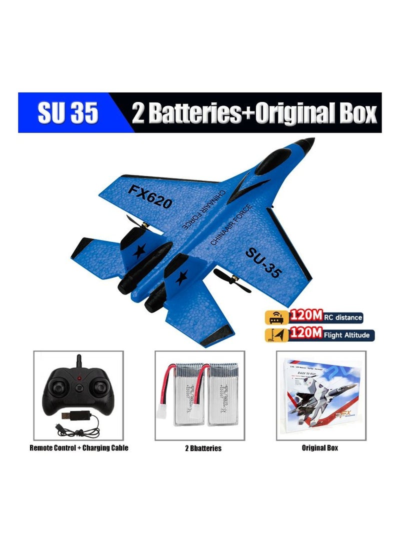 AROAQ SU57 Radio Control Airplane 2.4GHz 2CH RC Plane Built-in Gyro Foam SU30 Electric Remote Control Plane Toys for Children  - Image 1