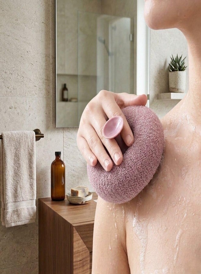Super Soft Bath Loofah with Suction Cup, Round Mesh Shower Sponge Scrubber for Women & Men, Deep Cleansing Body Wash Exfoliator,Reusable Bathing Sponge for Smooth Scrubber for Body & Fresh Skin - Multicolor - Image 1