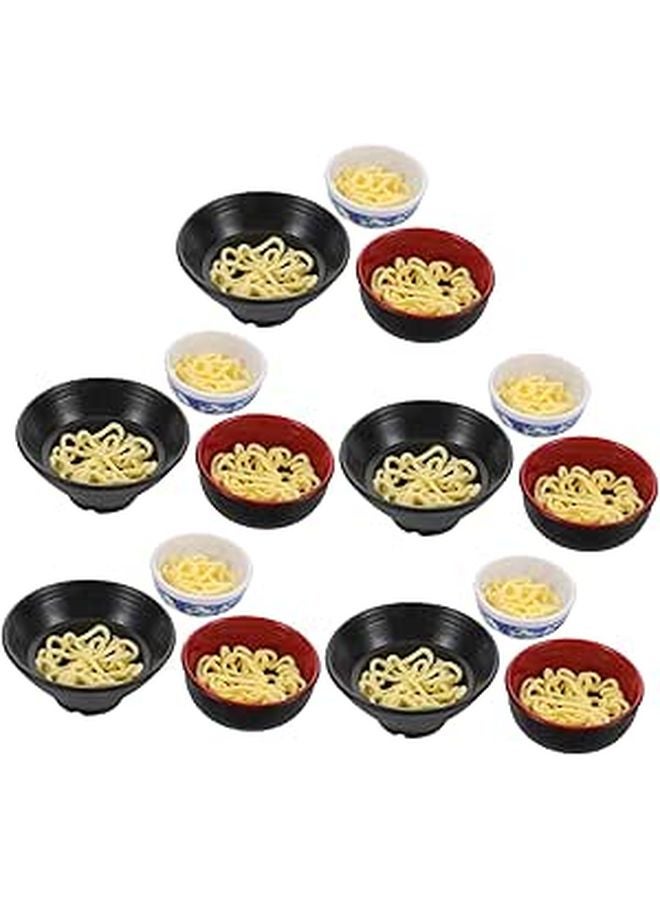 15Pcs Realistic Miniature Ramen Noodle Bowl Set For Dollhouse Kitchen Play - Image 1