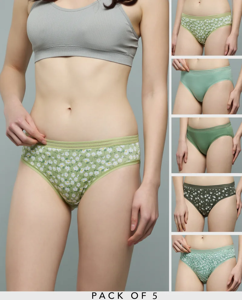 R&B 5 Pack Printed Bikini Briefs