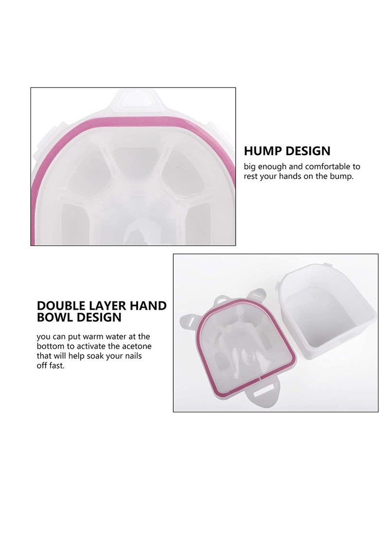 SYOSI - Nail Tool Set 2 Pieces Soaking Bowls Polish Remover Soak Files with Triangle Cuticle Peeler and Stainless Steel Pusher Art - Image 1