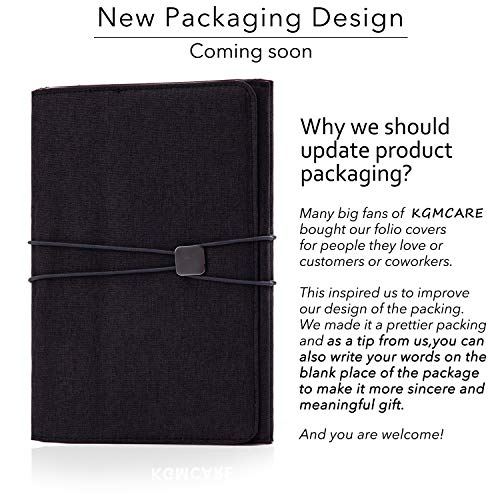 KGMCARE Folio Cover Compatible with Rocketbook Everlast Fusion, Cloth Fabric, Multi Organizer Men & Women Folder with Pen Loop/Phone Pocket/Business Card Holder, fits A5 Size Notebook（6" x 8.8"） - Image 3