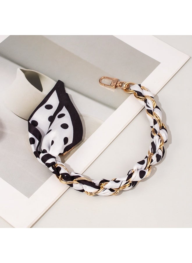 NIBEMINENT Beaded Phone Lanyard, Anti Lost Removable Wrist Strap,Chain Scarf Bracelet Pendant,Phone Keychain Lanyard,17/Black