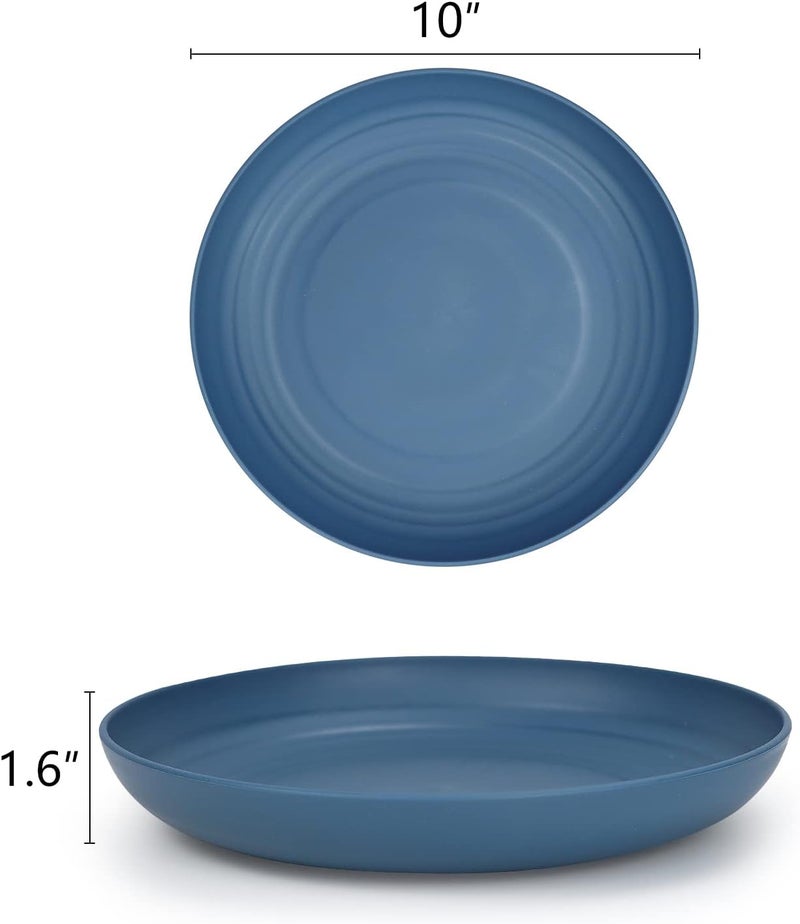 Homienly Wheat Straw Plates  6 PCS Unbreakable Dinner Plates Microwave  Dishwasher Safe 10 INCH 6 Colors - Image 2