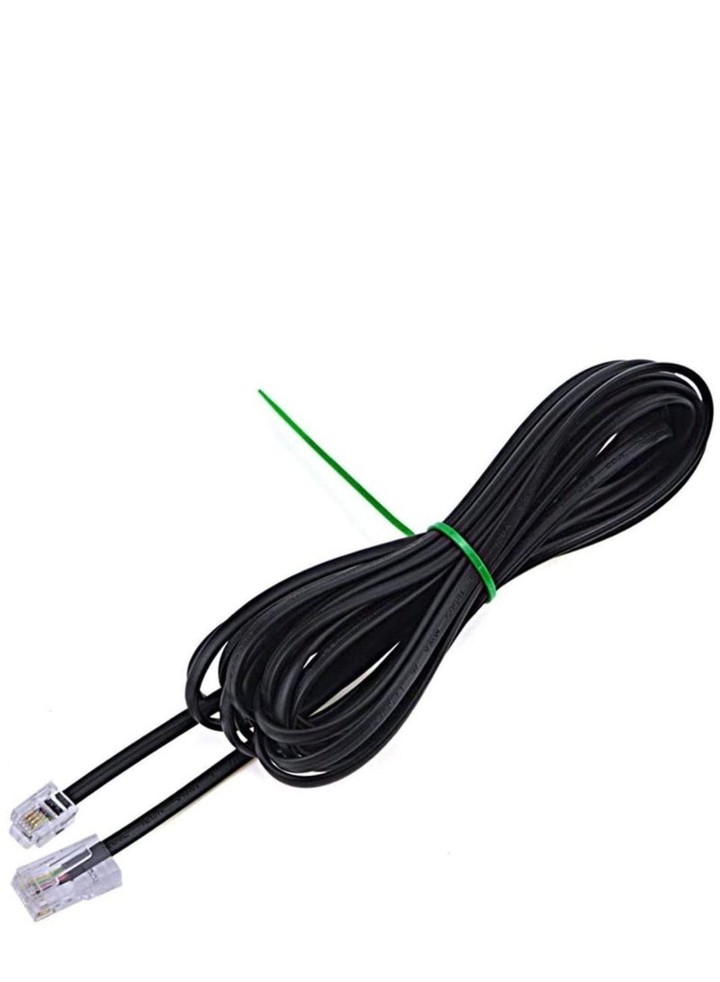 DKURVE RJ11 6P4C to RJ45 8P8C Black Telephone Plug Connector Cable Handmade (10M) - Image 1