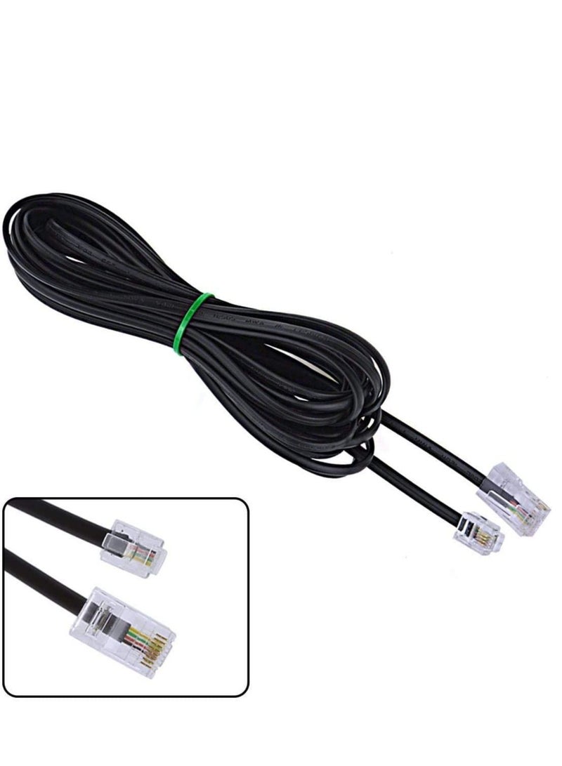 DKURVE RJ11 6P4C to RJ45 8P8C Black Telephone Plug Connector Cable Handmade (10M) - Image 2