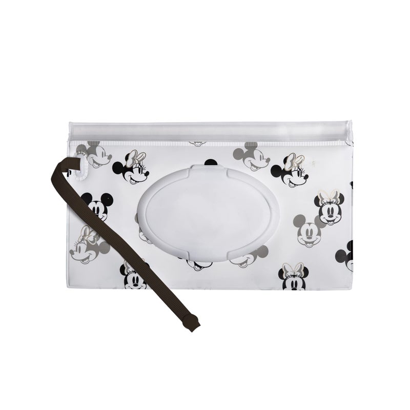 J.L. Childress Disney Baby by J.L. Childress Reusable Wet Wipes Case Pouch - Refillable Baby Wipes Dispenser, Travel Essential for On The Go, Portable Holder with Wrist Strap - Mickey and Minnie Mouse, 2 Pack - Image 5