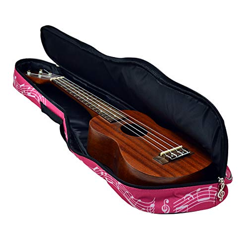 KingPoint Pink Ukulele Case - Waterproof Oxford Musical Note Bag with Adjustable Straps - Image 4