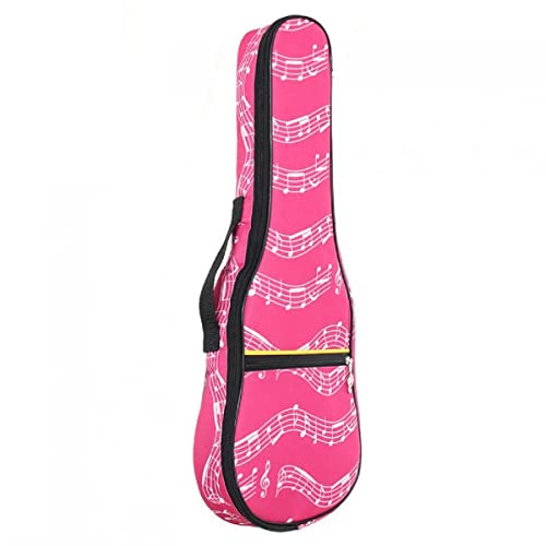 KingPoint Pink Ukulele Case - Waterproof Oxford Musical Note Bag with Adjustable Straps - Image 1