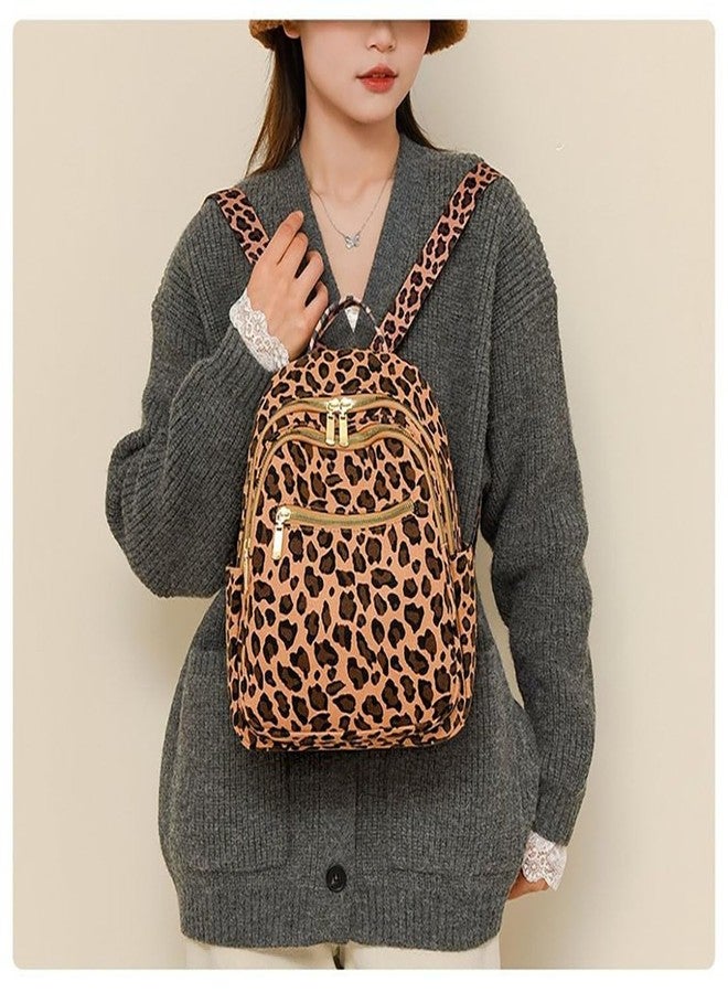 YUNZLAN Ladies Cheetah Print Backpack for Travel School Small Daypacks Leopard Shoulder Bag Purse for Women Girls-Brown Cheetah - Image 4