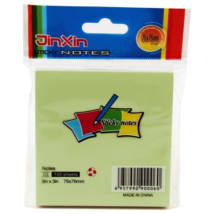 Diverse 4 Colors Sticky Notes 100-Sheets, 76 mm x 76 mm Size