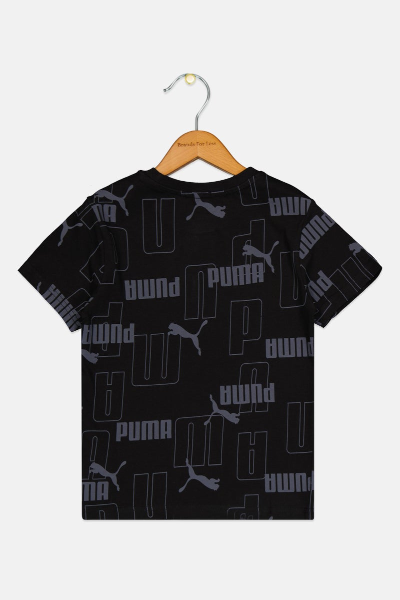 PUMA تي شيرت قصير الأكمام للأطفال الأولاد بطبعة شاملة، متعدد الألوان - Image 3