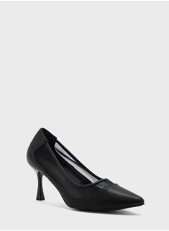 ELLA Faux Suede Sheer Trim Pointed Pump  - Image 2