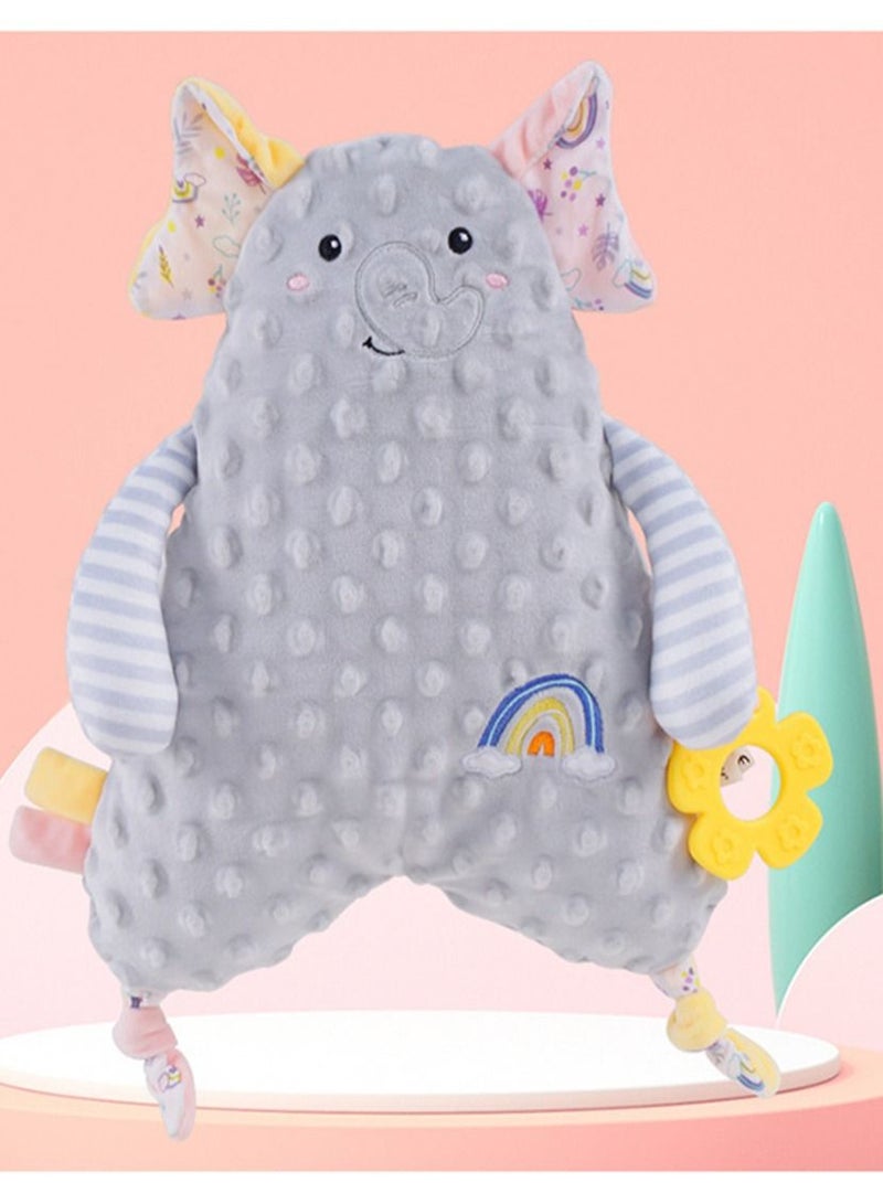 Loquat Baby Comfort Pillow Plush Grip Elephant Toy Baby Puzzle Puppet to Sleep with Early Education 36*28cm Grey