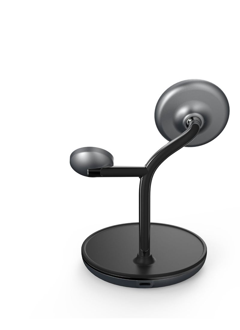 ADAM ELEMENTS - OMNIA M3+ Magnetic 3-in-1 Wireless Charging Station.33W PD/QC Adapter included.Certified by an Apple Made for Watch (MFW) certificate,Safe Power Supply. Foreign Objects Detection..3YRS WARRANTY. - Image 1