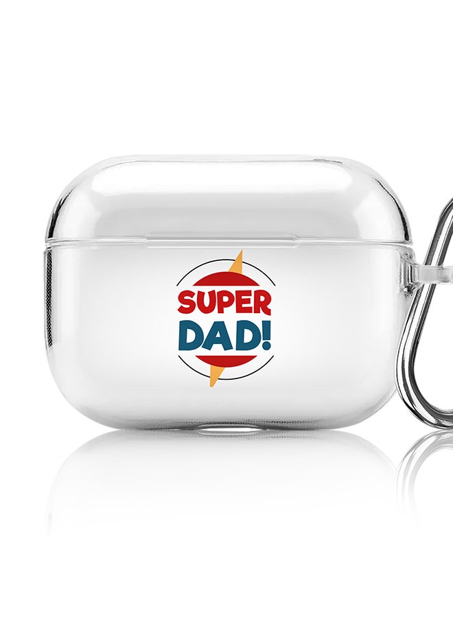Stylizedd Classic Clear printed Case for Apple AirPods Pro 2nd Generation Thin Transparent Cover [Designed for Apple AirPods Pro 2nd Generation] - Super Dad - Image 1