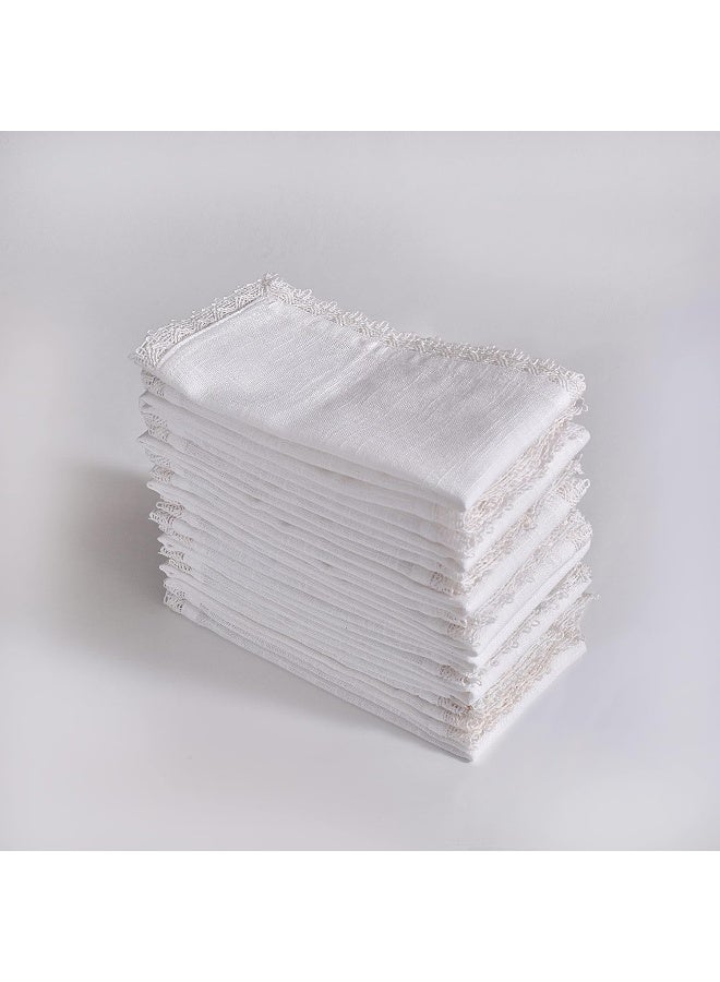 Fingercraft Dinner Cloth Napkins In 100% Cotton Fabric, 12 Pk, 12X13 Inch, White, Premium Quality, Mitered Corners For Every Day Use Napkins Are Pre Shrunk And Good Absorbency  - Image 5