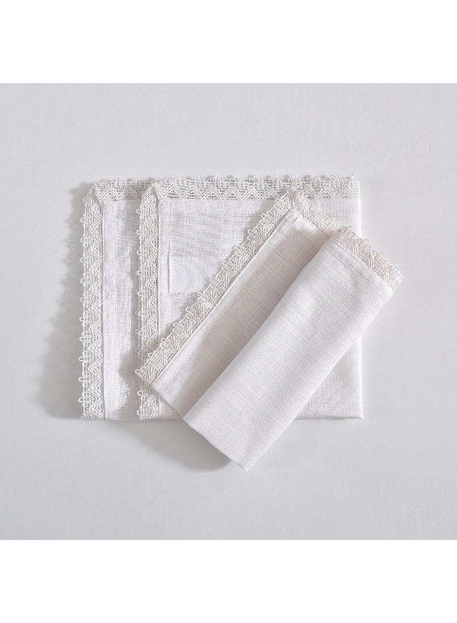 Fingercraft Dinner Cloth Napkins In 100% Cotton Fabric, 12 Pk, 12X13 Inch, White, Premium Quality, Mitered Corners For Every Day Use Napkins Are Pre Shrunk And Good Absorbency  - Image 3