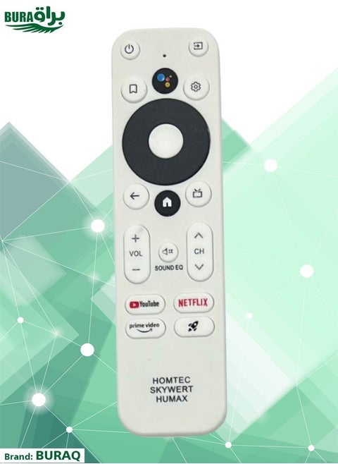 Android TV Box Remote - Replacement Remote Control Compatible For Hometech, Humax, and Sky Worth Android TV Box with Prime Video, YouTube & Netflix Smart Keys - White