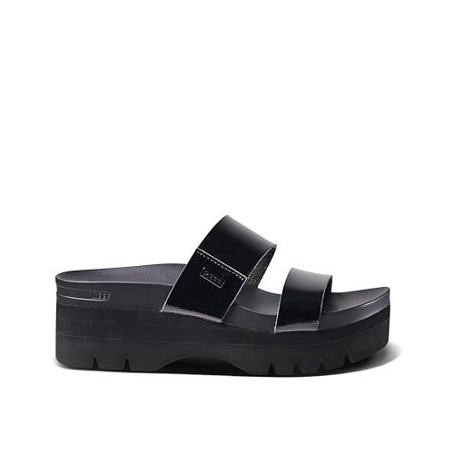 Reef Cushion Vista Higher Womens Platform Fashion Sandal, Arch Support, Ultra Soft Cushion Footbed, Black Patent, 8 - Image 5