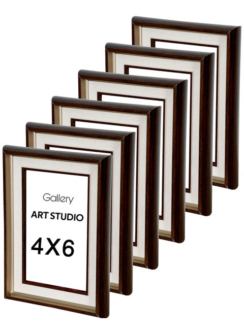 Brown photo frames (4x6) 6 pieces